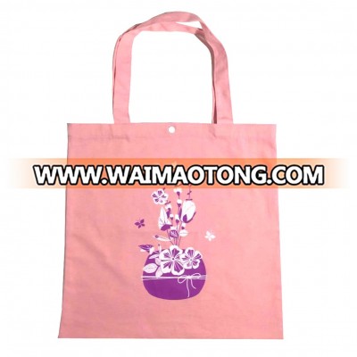 100% pink cotton canvas bag